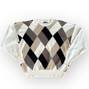Tuttle Golf Collection 100% Cotton Argyle Sweater, XXL